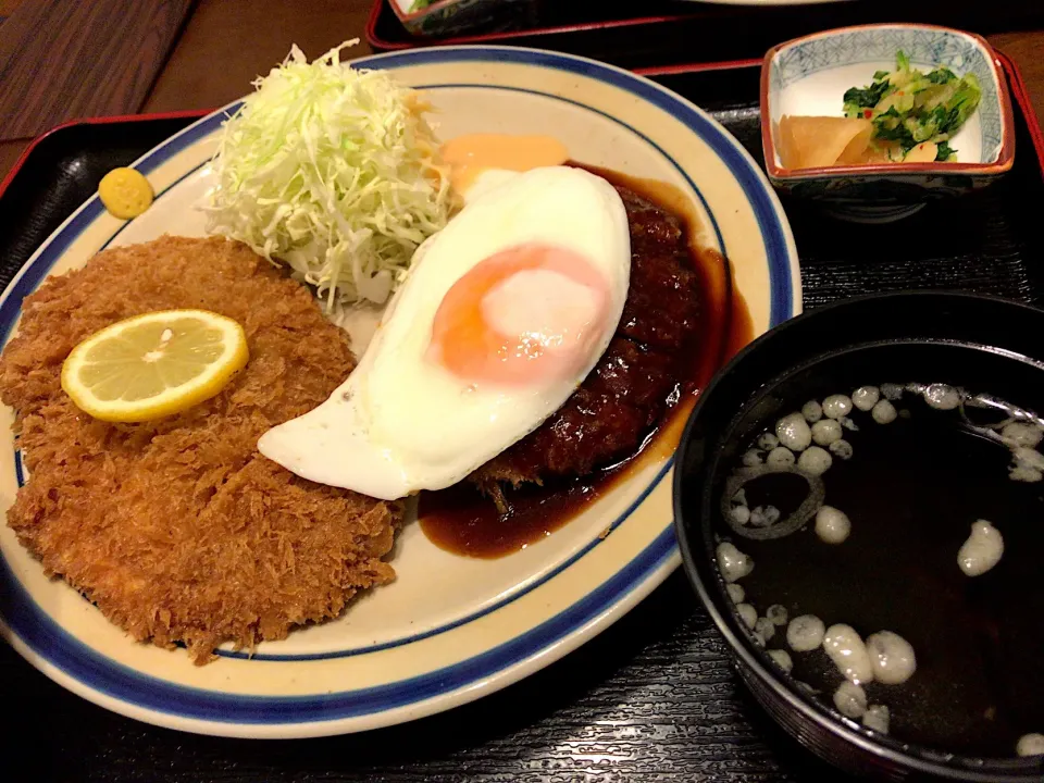 ロースチーズかつとメンチかつ定食|wildcat山猫さん