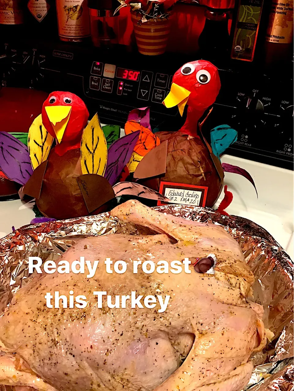 Ready to Roast this Turkey🦃
Backside first for 1hr then flip it to the breast side and baste it and spread softened butter on top.... keep roasting @350F  #than|🌺IAnneさん