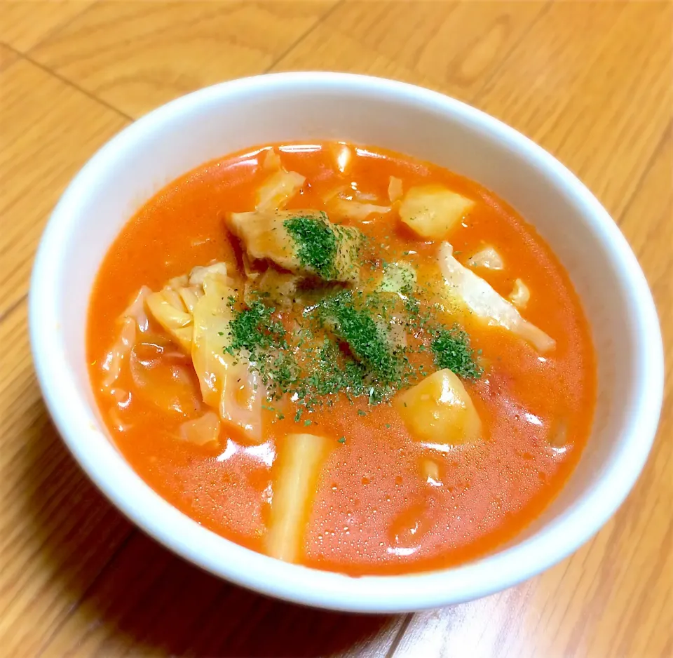 鶏肉とキャベツのトマトクリーム煮|こじ∀こじさん