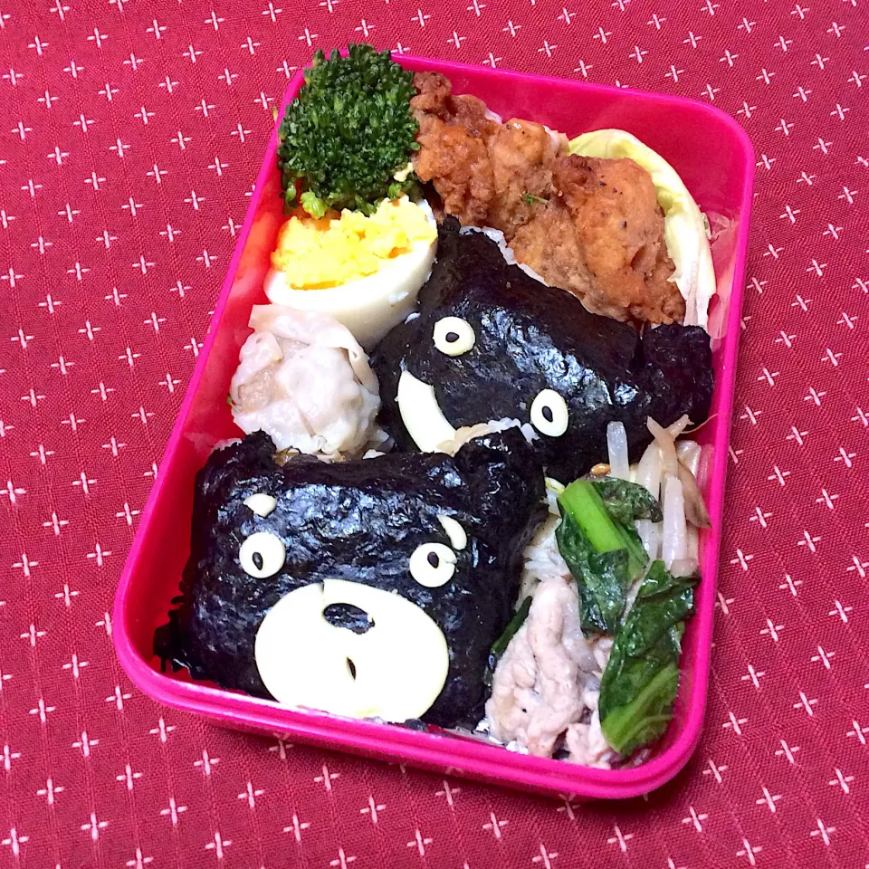 クオリティイマイチすぎるくまおにぎり弁当🍙(ぶっっさいく〜笑)|夢ーテルさん