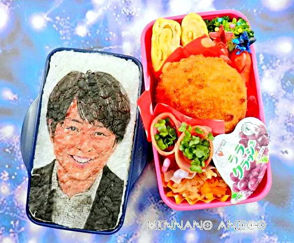 Snapdishの料理写真:嵐『櫻井翔』弁当
 #オブラートアート
 #オブアート
 #似顔絵弁当|みんなのあねごさん