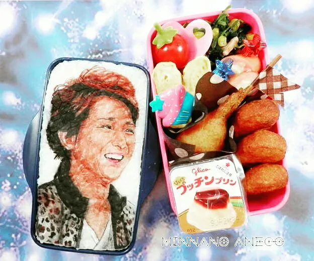 嵐『大野智』弁当
 #オブラートアート
 #オブアート
 #似顔絵弁当|みんなのあねごさん