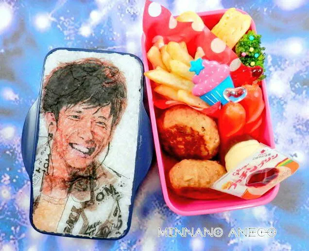 嵐『二宮和也』弁当
 #オブラートアート
 #オブアート
 #似顔絵弁当|みんなのあねごさん