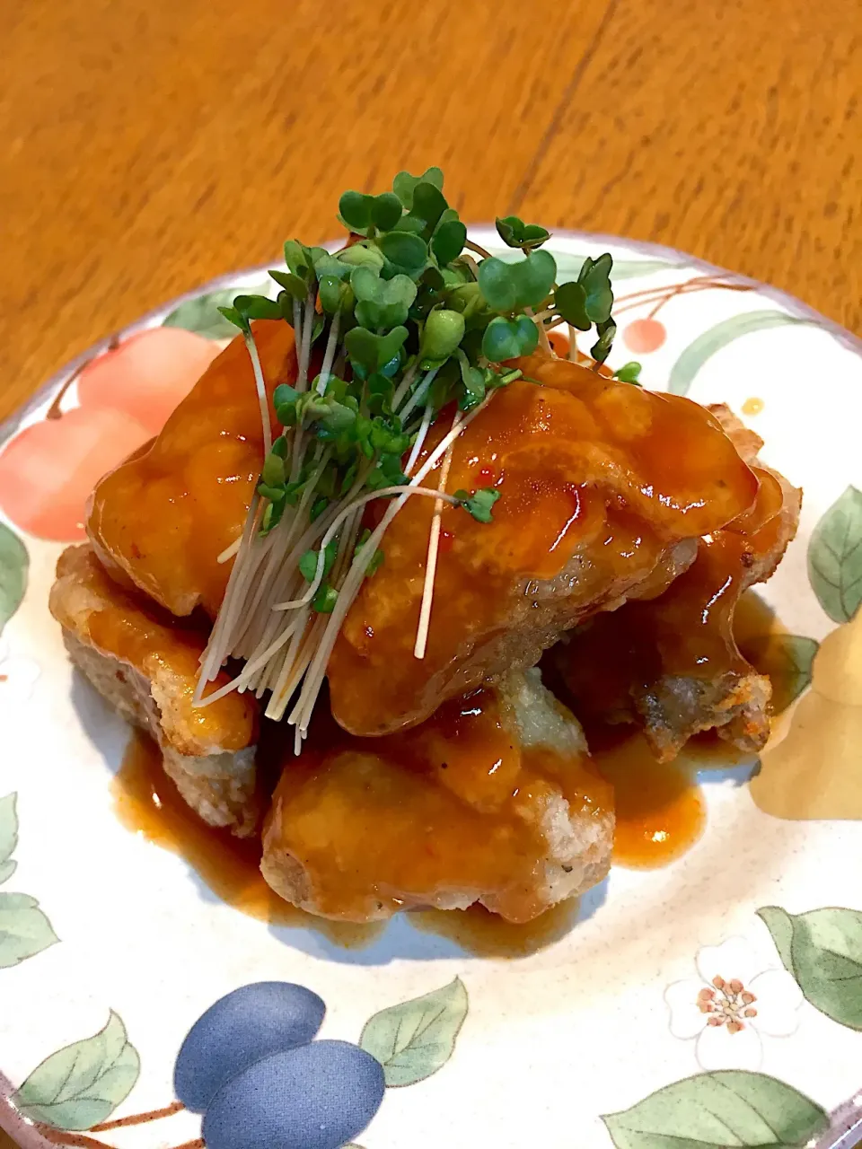 鶏肉の唐揚げピリ辛甘酢ソース|まつださんさん