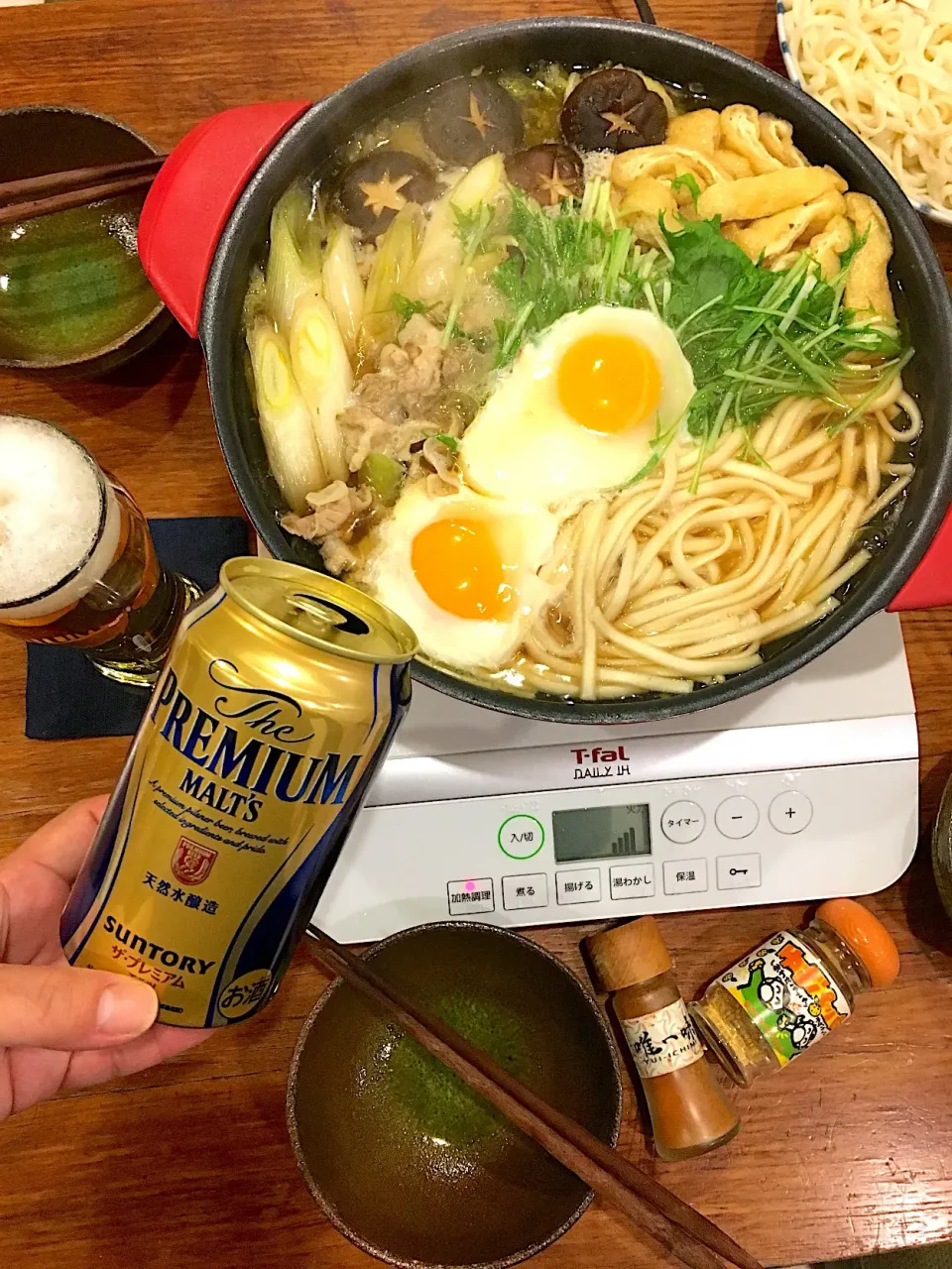 うどんすきとプレモルー🍻🥘🍻|なかじー。さん