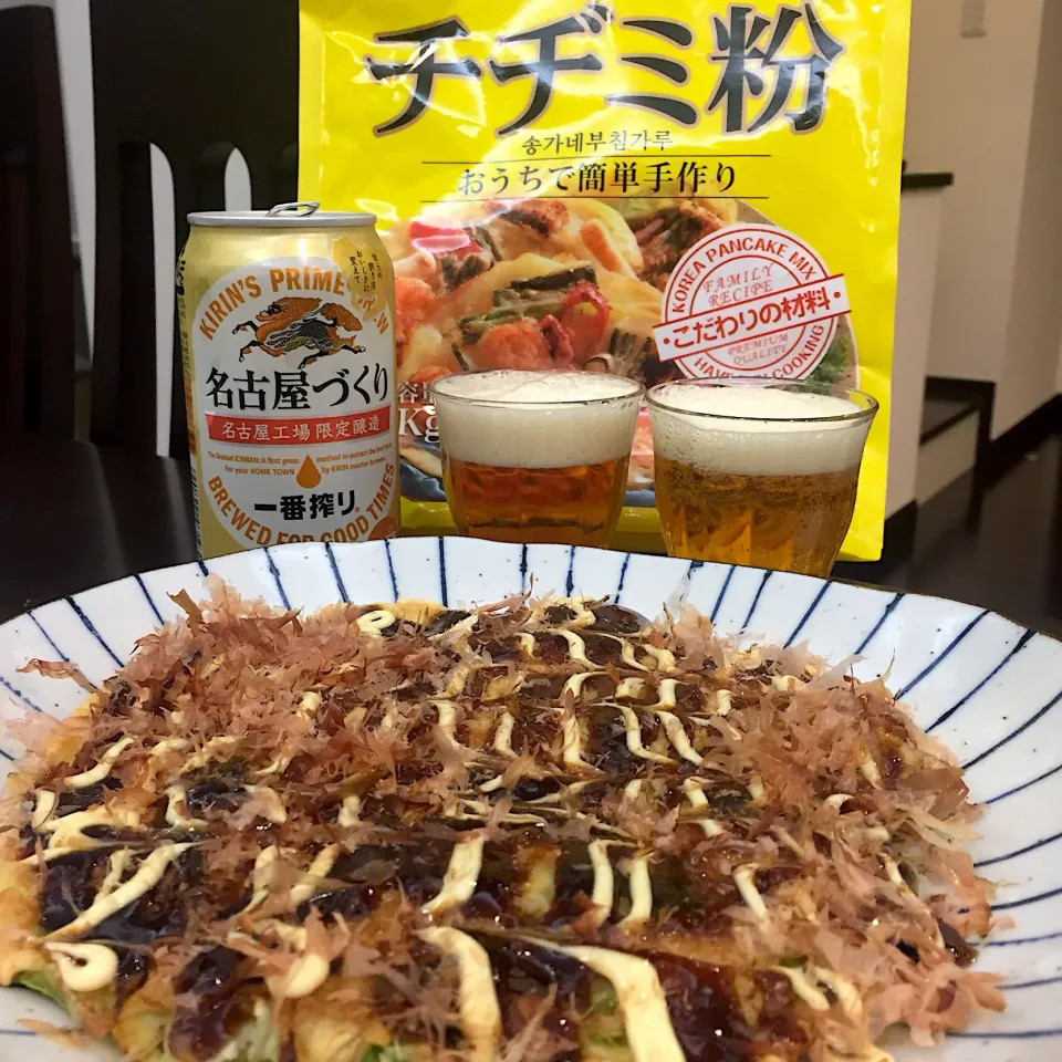 最後のチヂミ粉👍🏻 シュトママに教えてもらったお好み焼きにしちゃう殺法で使いきりました🤣💕 #3kgチヂミ粉|ヨッチャンさん