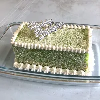 Snapdishの料理写真:A Pandan Layer Cake Far my Son Birthday 
#birthdaycake
#pandanlayercake|LeyTengさん