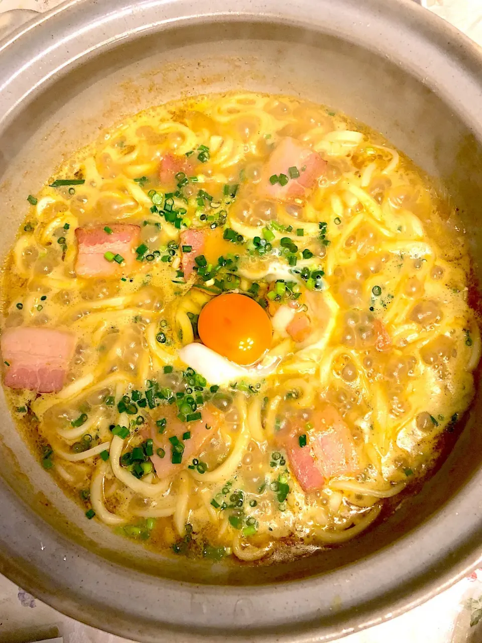 ミツカンごま豆乳鍋つゆのコクを生かして、カレー風味うどん🎵✨|mimi.kさん