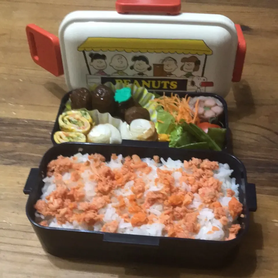 Snapdishの料理写真:パセリとかにかまの卵巻き、ちくわチーズ、ポークビッツの肉巻き、レトルトのミートボール|Lindaさん