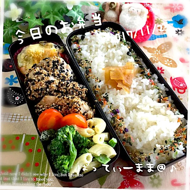 Snapdishの料理写真:塩麹鶏の胡麻まぶし焼き弁当～♡  #ばってぃーまま＠♪の節約しても美味しいお弁当|ばってぃーまま＠♪さん