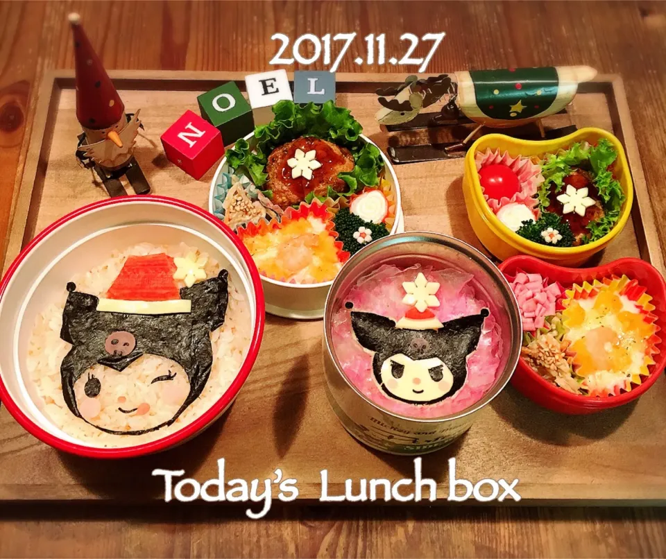 本日のOL弁+JK弁🍱😋
今日からクリスマスバージョン🎅🎄💖
初日は クロミちゃんψ(⃔ • ; • )⃕↝|あさちゃん☆さん