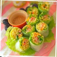 咲きちゃんさんの料理 ラーメンサラダ風✨生春巻き