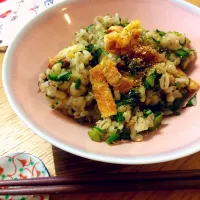 まゆみさんのお料理 春菊とおあげの混ぜ御飯。🌿Japanese Mixed Rice🌿