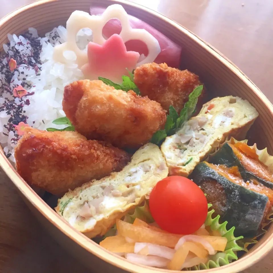 まぐろフライと玉子焼きのお弁当。|はるさん