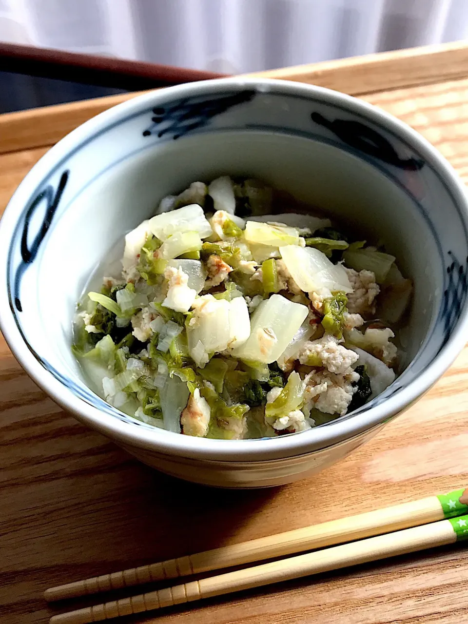 白菜と鶏肉うどん|二キィさん