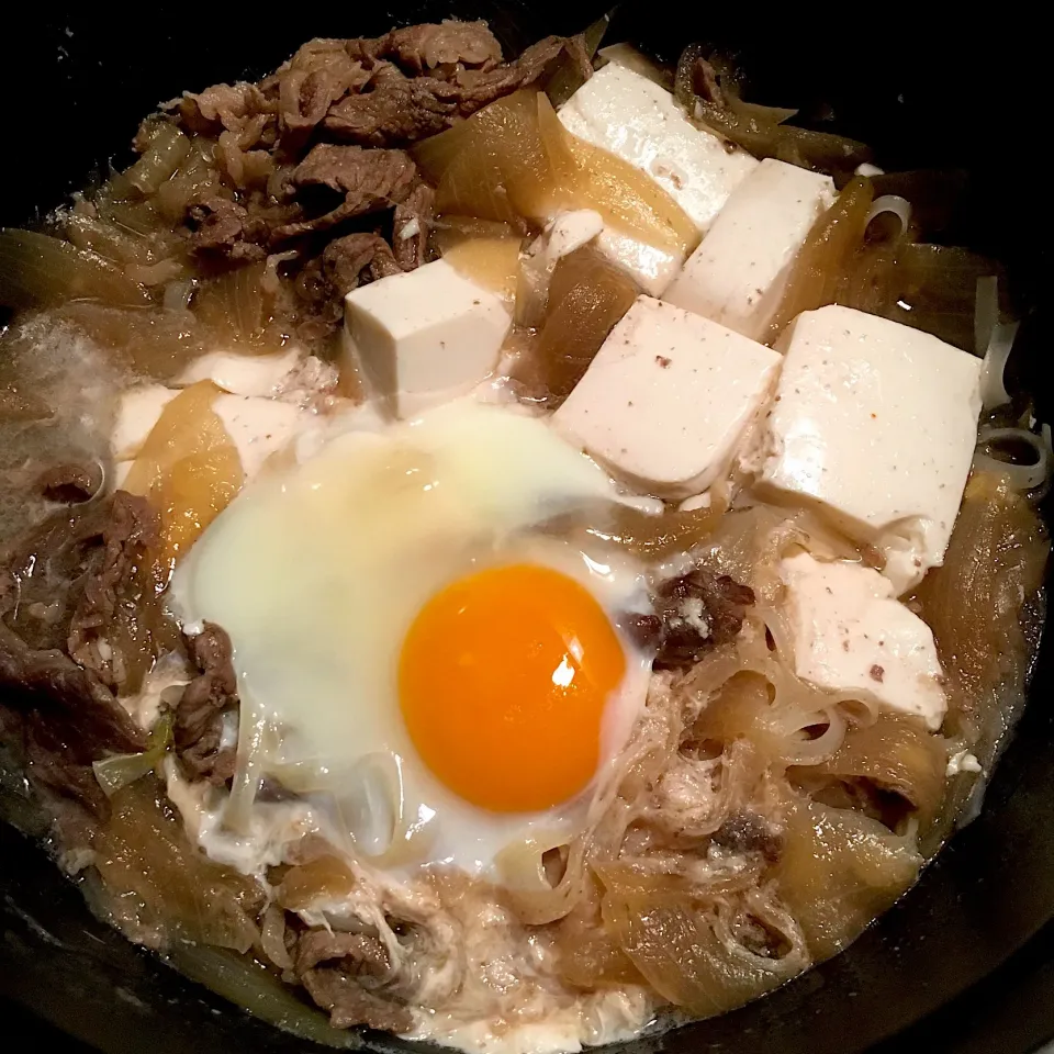 牛丼の残りに豆腐と玉子😊|Jean Nobyさん