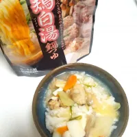 鶏白湯鍋で鍋パ→〆は中華丼で|志歩さん