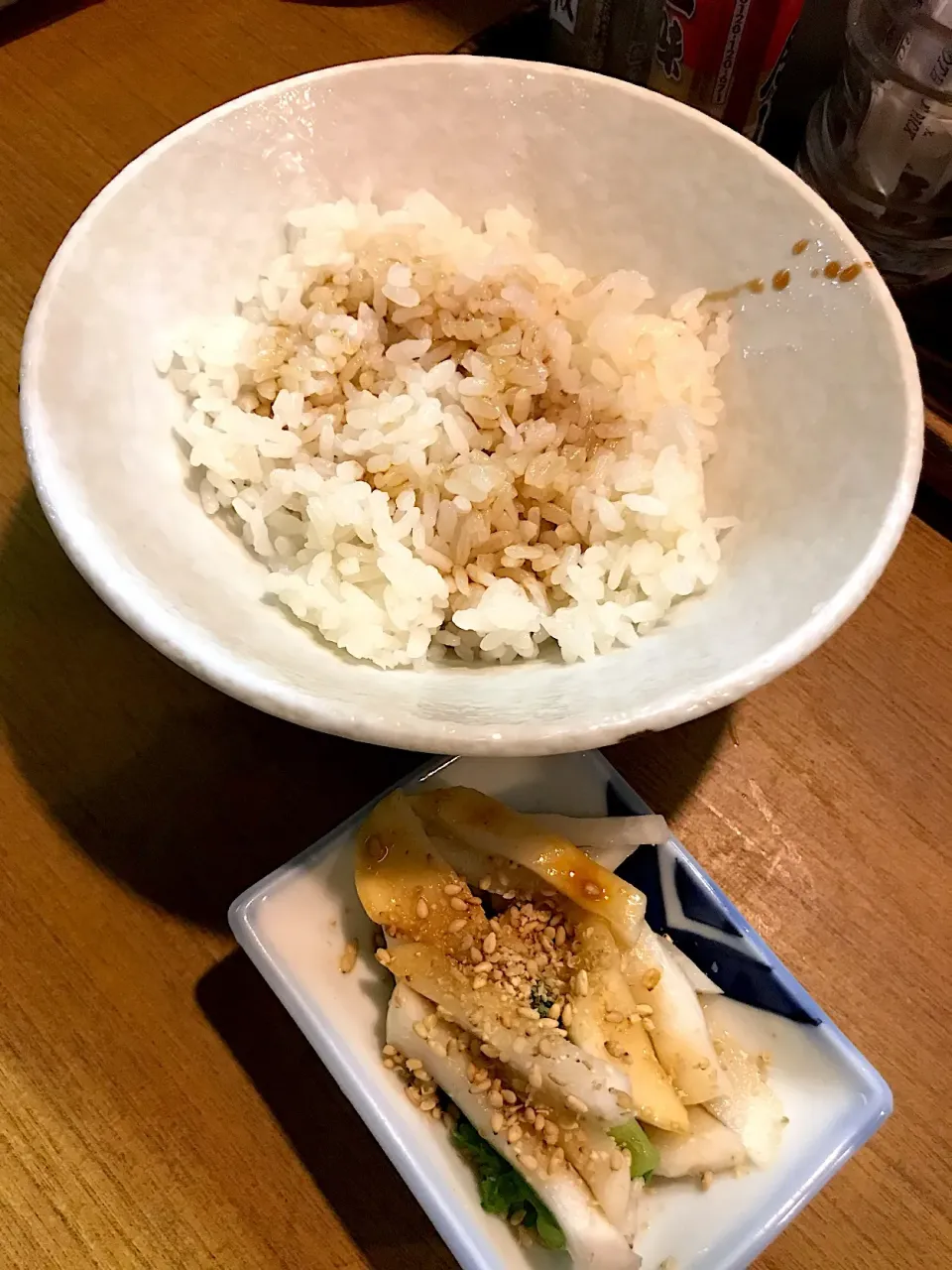 タレご飯
#行きつけ店の裏メニュー
#鰻のタレ
#お漬物|ATSUMIさん