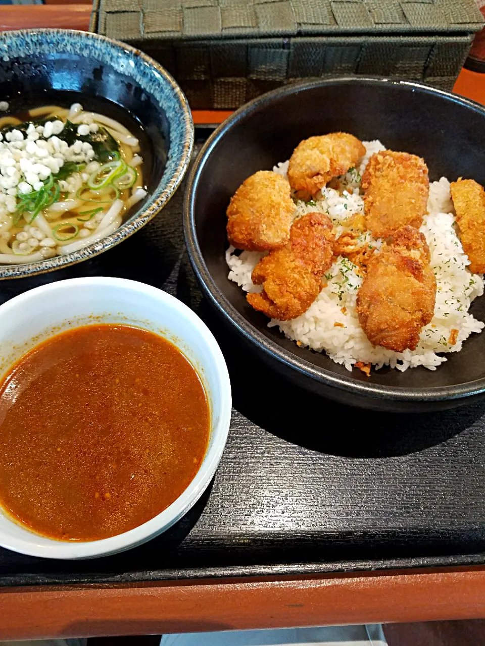 チキンカツスープカレー、うどん|nobさん