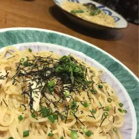 Snapdishの料理写真:今日はランチ
#鎌倉パスタ
#和風きのこの醤油パスタ🍝|かさゆりさん