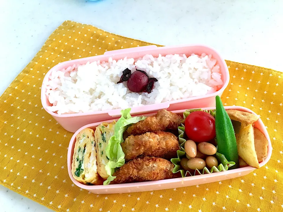 今日のお弁当🍱
ひとくちカツ✨|くっきいさん