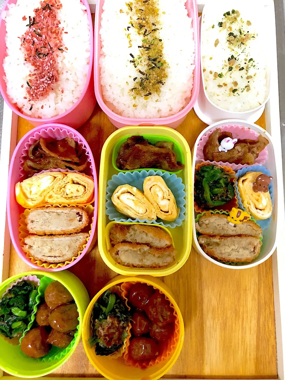 中3娘と男2人分お弁当🍱
 #お弁当 
 #牛乳アレルギー 
 #ナッツアレルギー|とんちゃさん