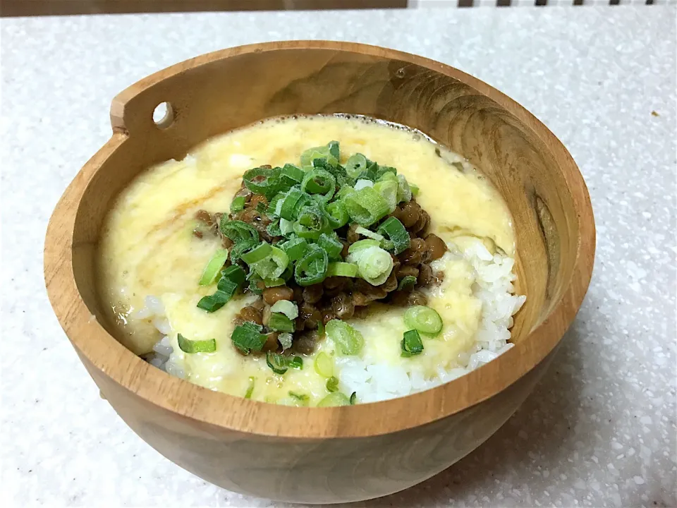 Snapdishの料理写真:とろろ納豆ごはん♡こんぶ茶入り|Kuraraさん