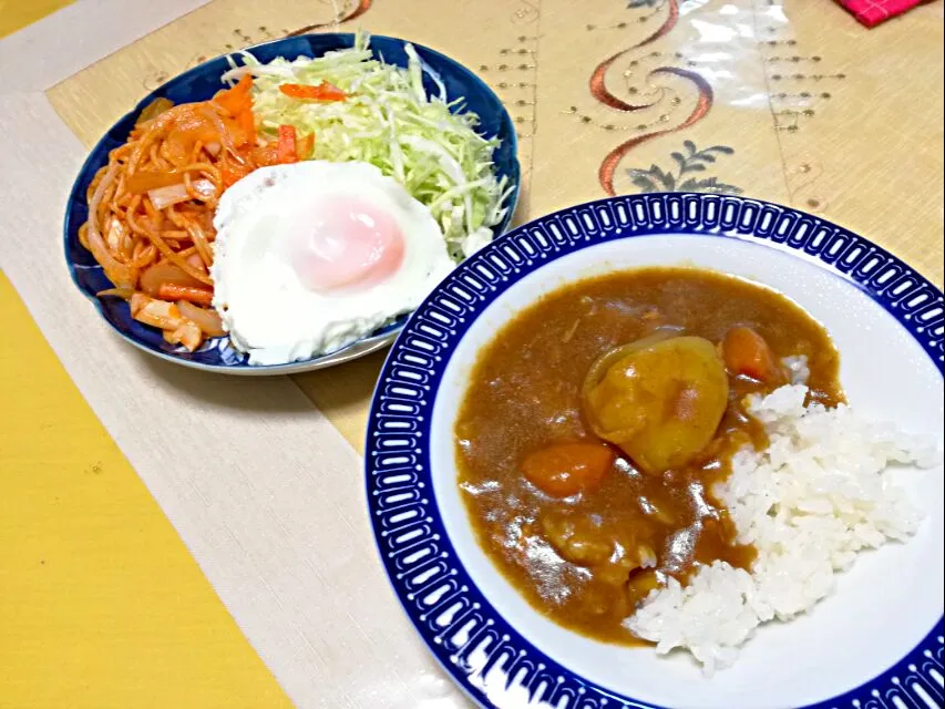 晩ごはん
カレーライス🍛
ナポリタン🍝
目玉焼き🍳|korinoさん