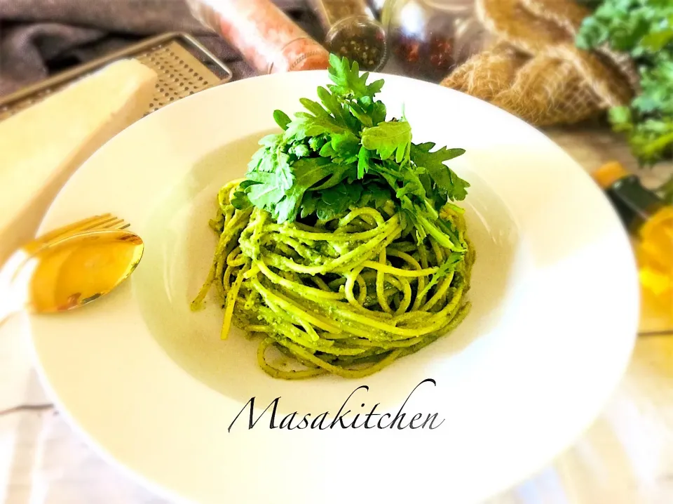 Garland chrysanthemum genovese pasta|Masakiさん