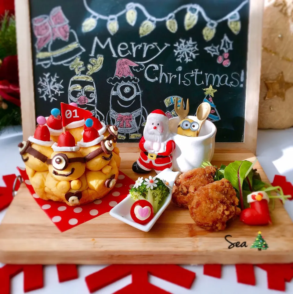 3D ミニオンのちぎりパンdeクリスマスモーニング🎄|seaさん