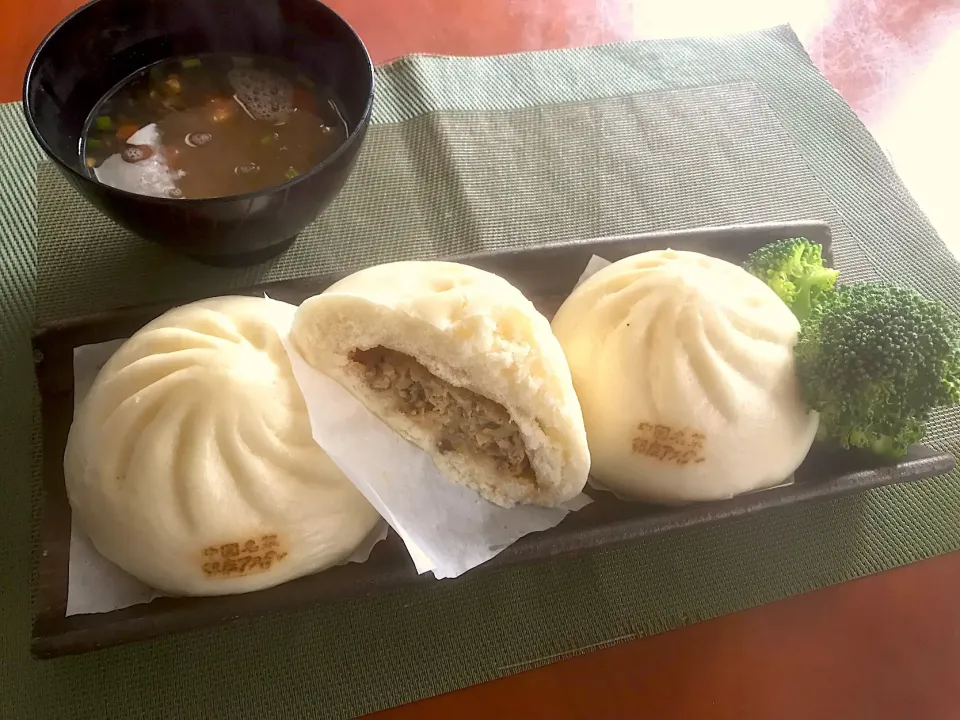 肉包子🐷Meat Buns♨️豚ま〜ん 蕃茄蛋花湯🍅chinese soup of beaten egg&tomato♨かき卵とﾄﾏﾄの中華ｽｰﾌﾟ|🌈Ami🍻さん