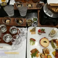 Snapdishの料理写真:日本酒の利き酒のお食事