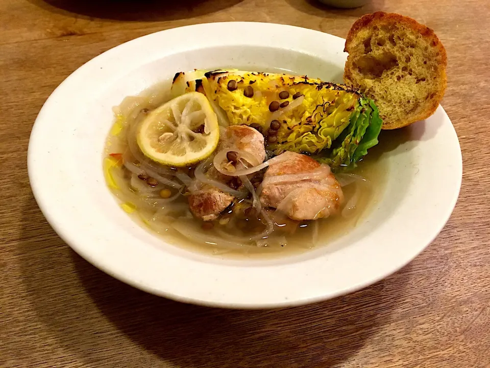 ちりめんキャベツと豆と豚肉のスープ|ボンジュール！さん