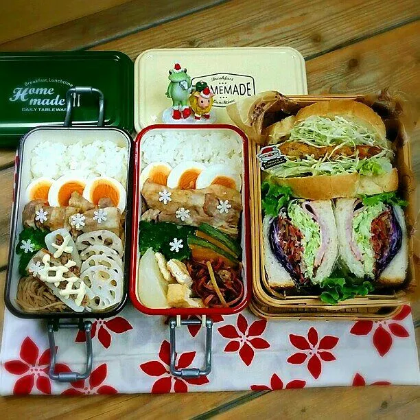 Snapdishの料理写真:お弁当３つ♪|kyujaさん