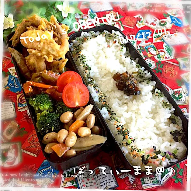 Snapdishの料理写真:小エビのかき揚げ弁当〜♡  #ばってぃーまま＠♪の節約しても美味しいお弁当|ばってぃーまま＠♪さん