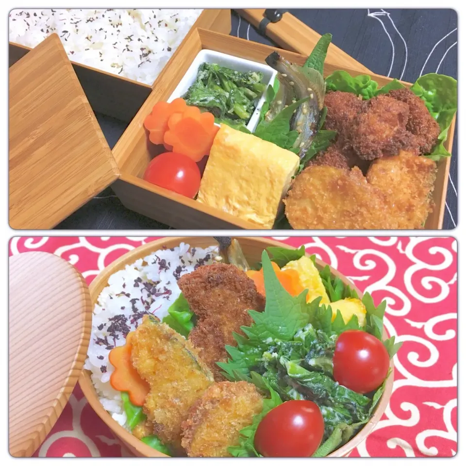 Snapdishの料理写真:20171204 mon・王子お弁当◡̈⋆（上段）・myお弁当◡̈⋆（下段）|《 Rie 》pochiko3xxxさん