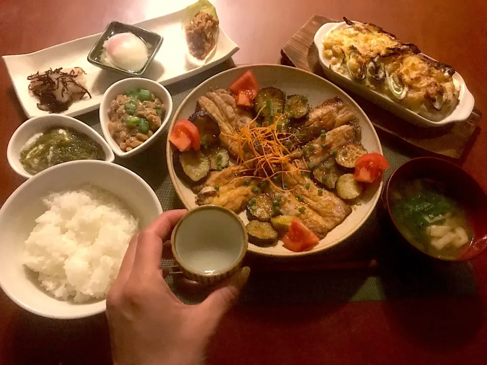 Today's Dinner🍴前菜･大根&豆腐のｸﾘｰﾐｰｸﾞﾗﾀﾝ･鰯とお野菜の蒲焼き･白飯･ｵｸﾗ納豆･めかぶ大和芋･小松菜とお揚げのお味噌汁|🌈Ami🍻さん