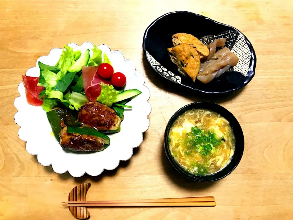 ピーマン肉詰めでひとり晩ごはん♫
 #ピーマン肉詰め|シホさん