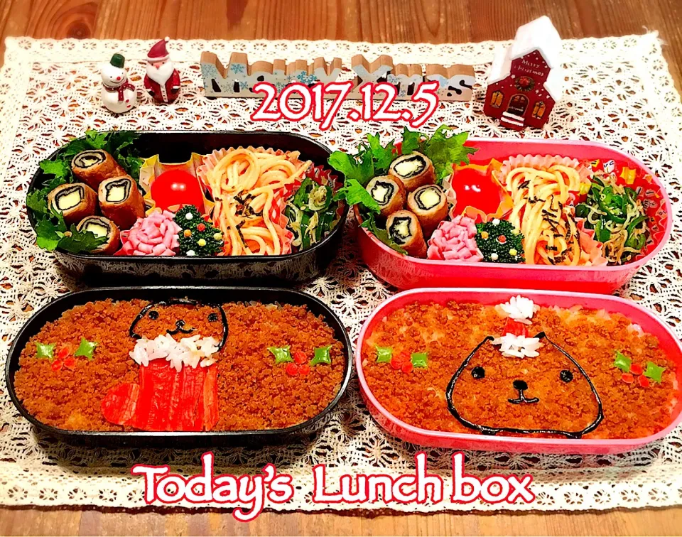 本日のOL+JK弁🍱😋
今日は、クリスマスのカピバラさん
／ ｀ ｴ ´ )🎅🎄💖|あさちゃん☆さん