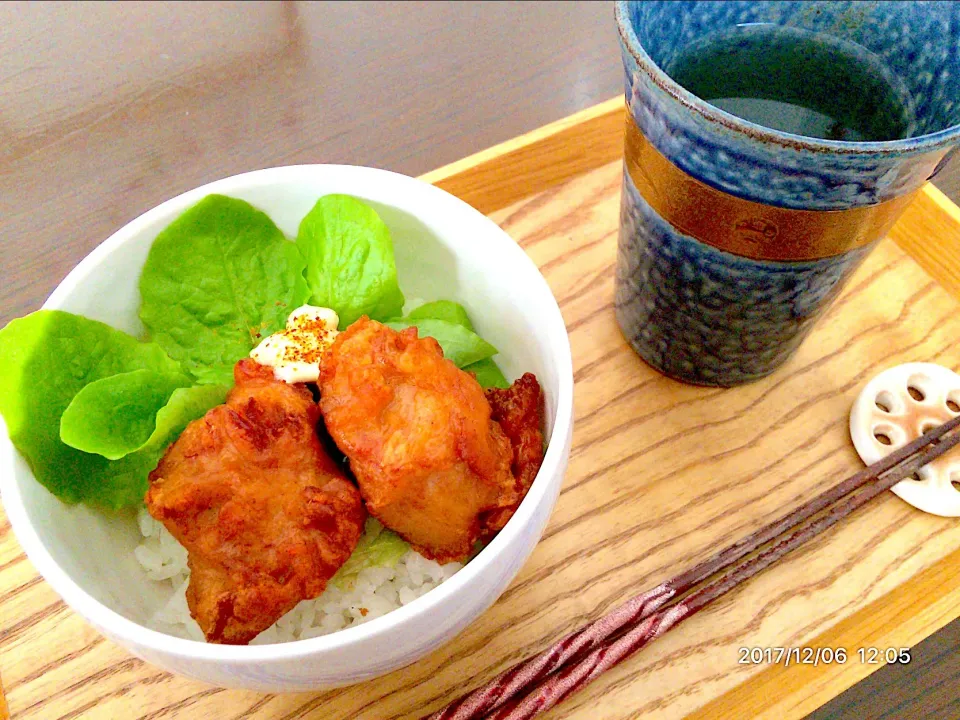 #ランチ 唐揚げ丼|翡翠さん