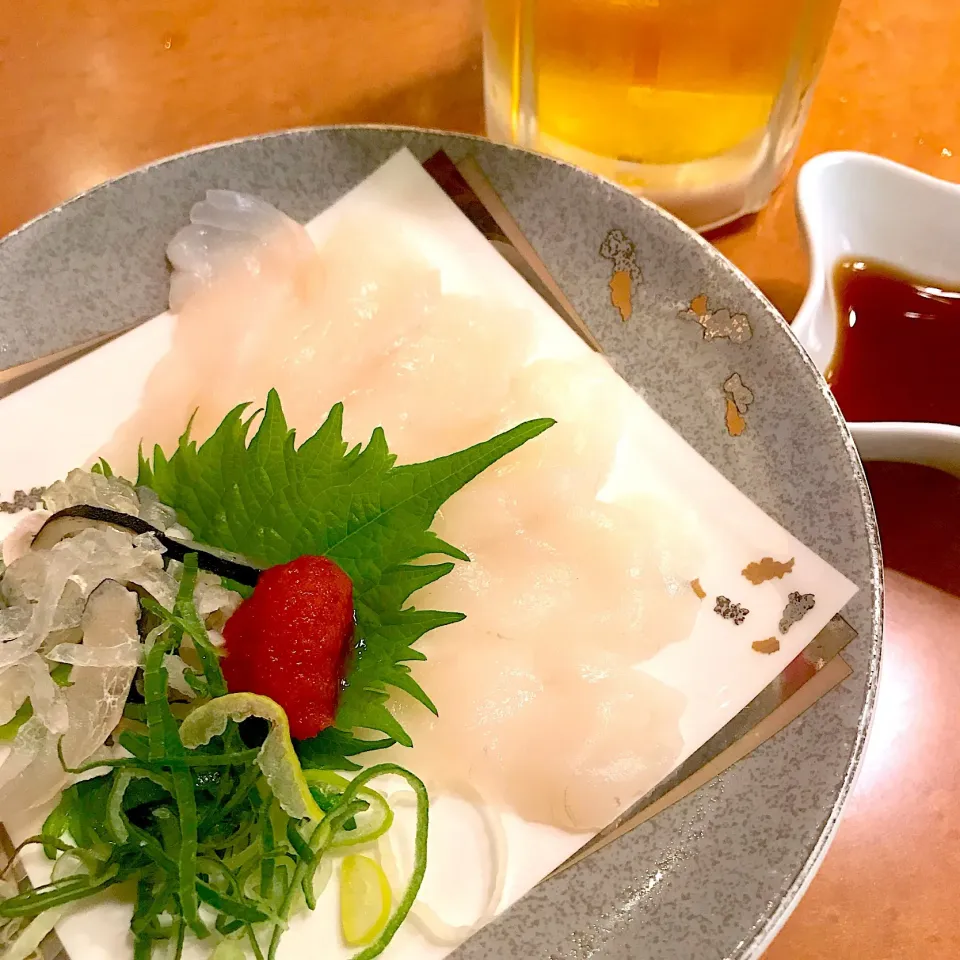 Snapdishの料理写真:ひとりふぐ刺（てっさ）^_^|isshyaさん