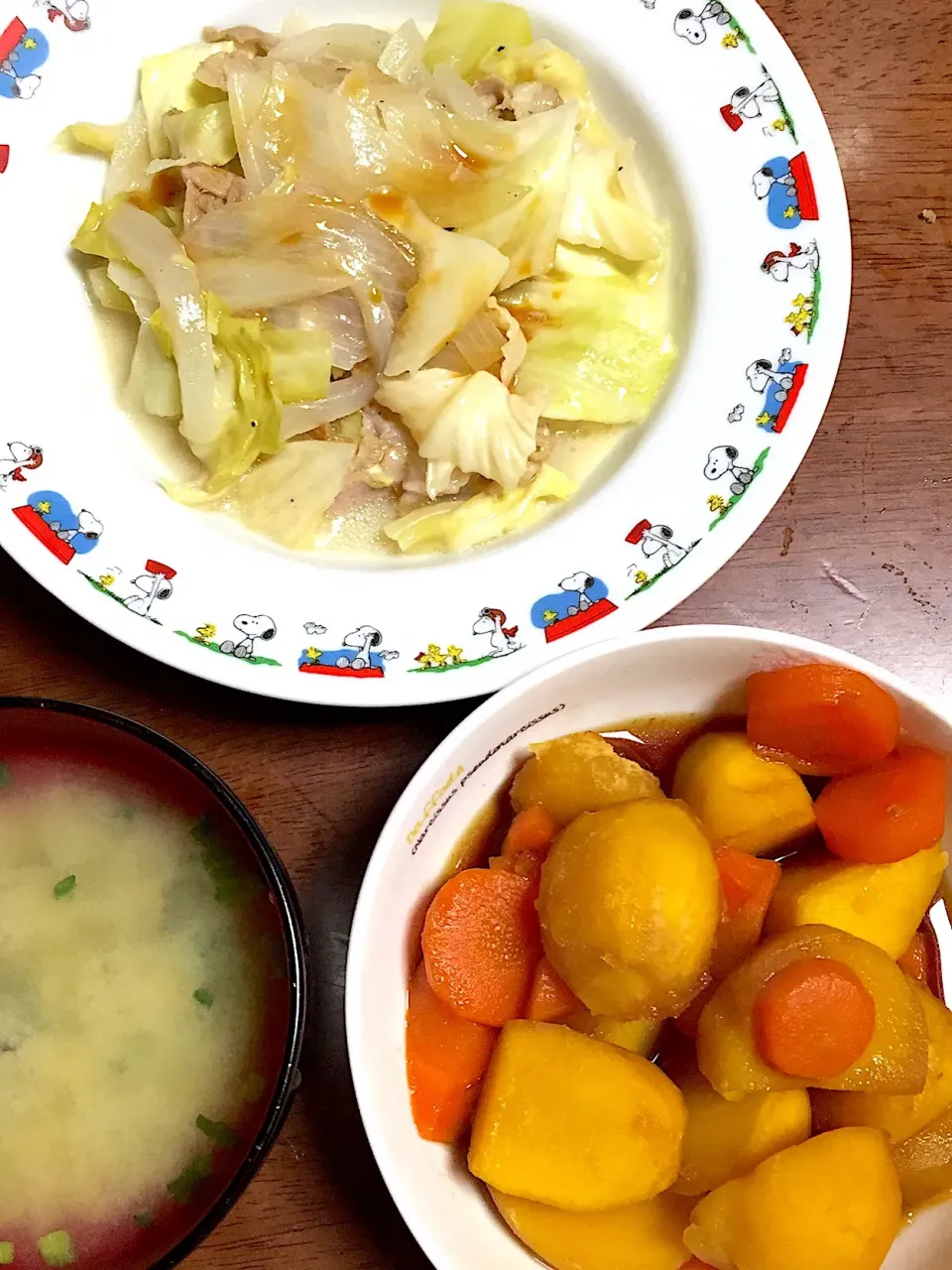 豚肉のタジン蒸し    じゃがいもと🥔人参🥕の煮物    しじみの味噌汁|掛谷節子さん