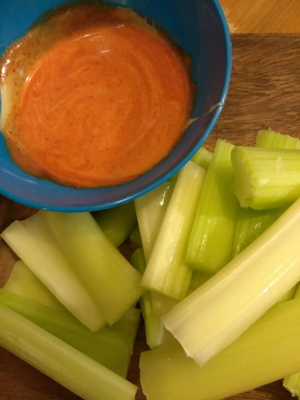 celery and spicy dip|Polly Gelfusoさん