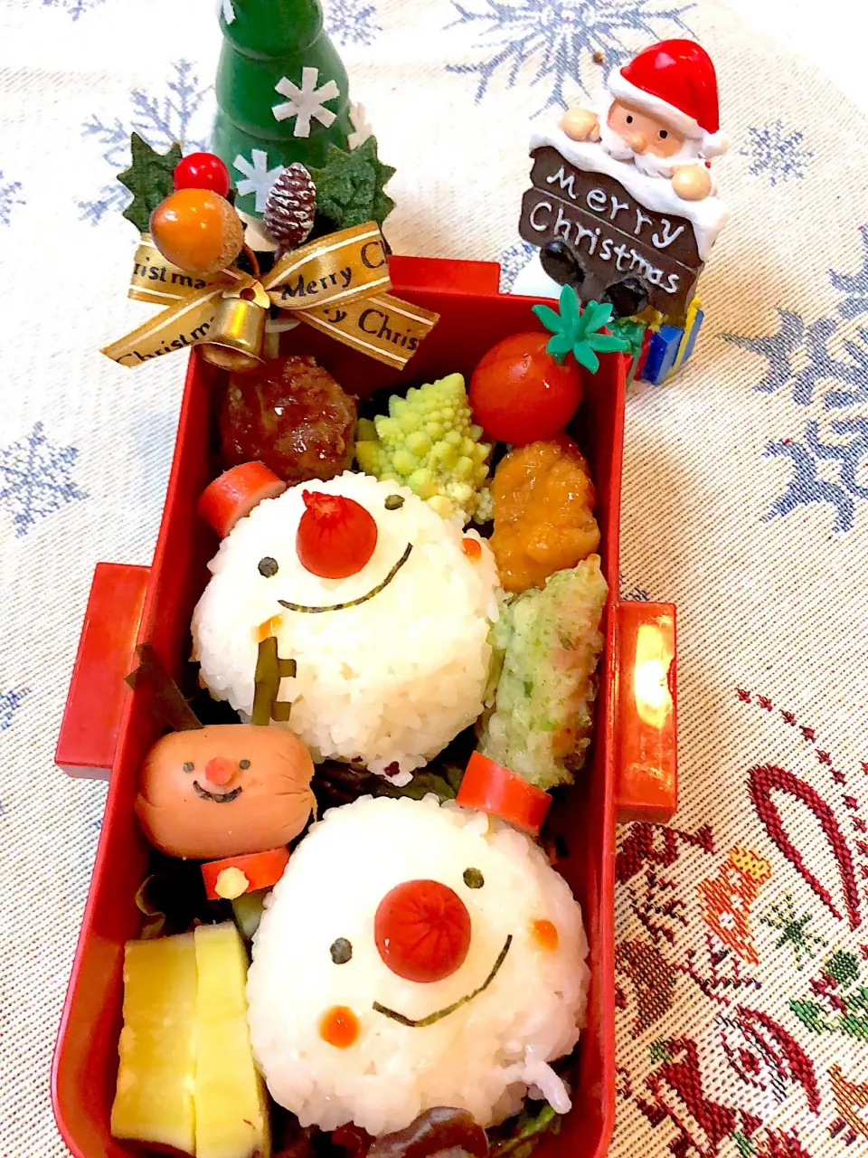 #雪だるまお弁当 #クリスマスお弁当  #娘のお弁当  #学生弁当|Yuki Kawasumiさん