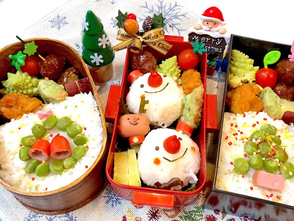 #クリスマスお弁当  #雪だるまお弁当  #学生弁当  #娘のお弁当 #ツリーお弁当#リースお弁当#息子のお弁当 #旦那さんお弁当  #キャラ弁 #|Yuki Kawasumiさん