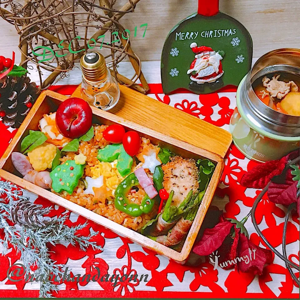 チキンライスでXmas🎄のお弁当|naochandayonnさん