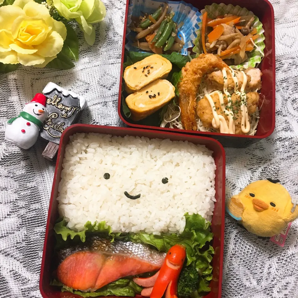 Snapdishの料理写真:にっこり顔のお弁当|かんきちさん