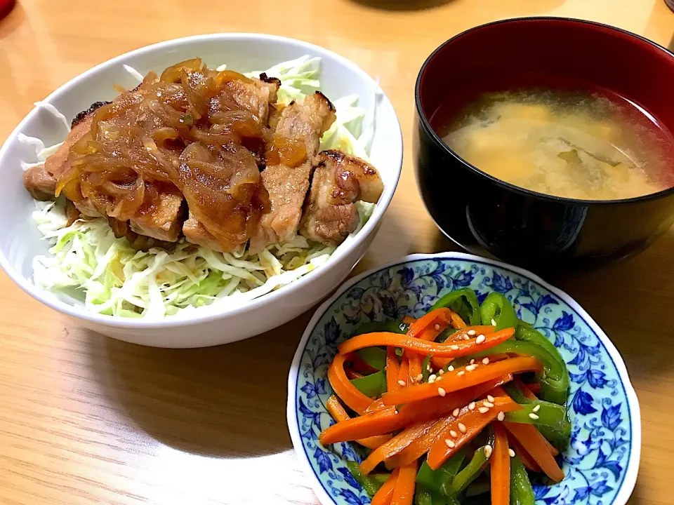 豚ロース丼&人参とピーマンのきんぴら|sinさん