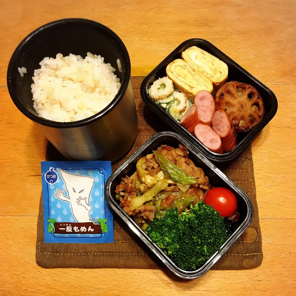 豚肉キャベツのスタミナ炒め弁当🍱
 #お弁当  #弁当  #中学生男子弁当|ちっくんさん