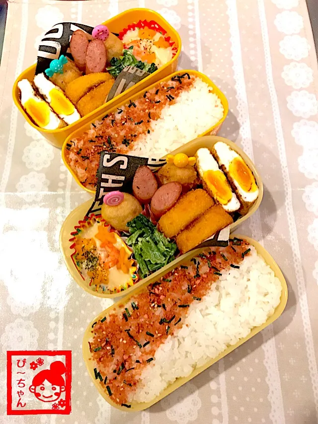 Snapdishの料理写真:姉妹☆高校生弁当💧440日目と119日目|☆ぴ〜ちゃん☆さん